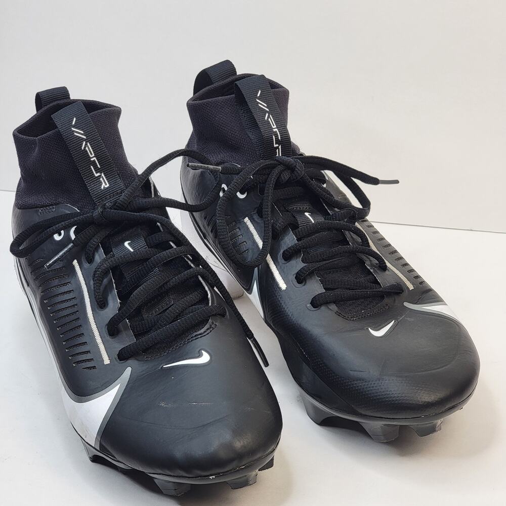 Men 9.5 Football Cleats Shoes Athletic Sports Practice Nike Vapor Black White